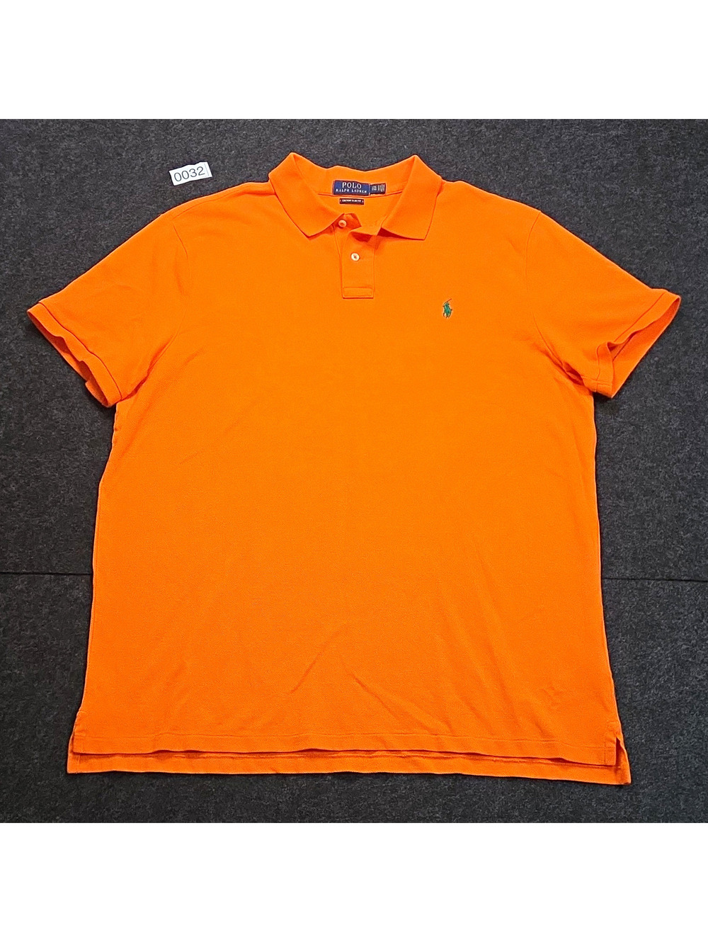 Polo Ralph Lauren Men's Polo Shirt 2XL Orange Solid Short Sleeve Cotton Logo
